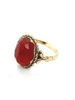 Vintage & Occasion Occasion gouden ring met gefacetteerde carneool