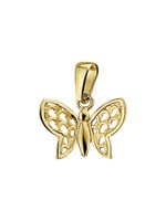 Cataleya jewels Geelgouden 14k  hanger vlinder poli/mat