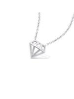 Cataleya jewels Cataleya Jewels AG925 Diamant Zilveren Ketting 44cm