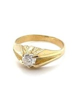 Vintage & Occasion Occasion geelgouden ring met diamant 0.40ct