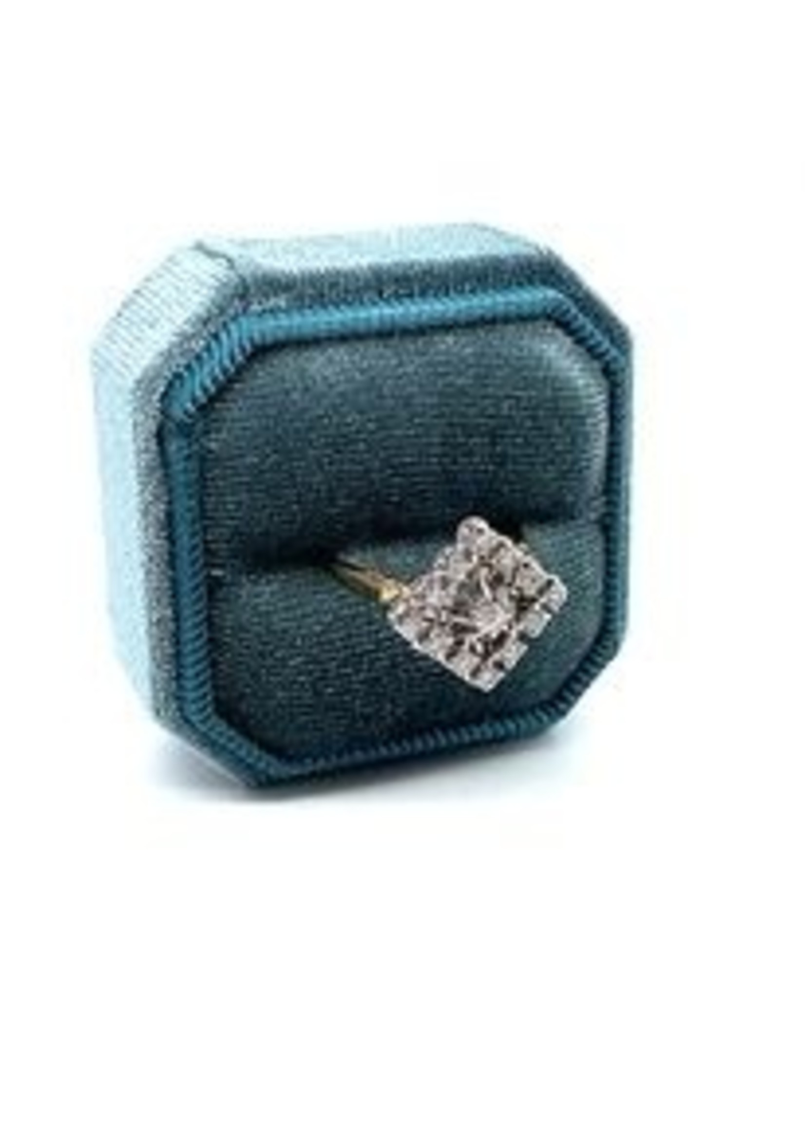 Vintage & Occasion Bicolor vierkante briljante ring