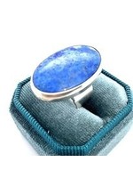 Vintage & Occasion zilveren ring met lapis lazuli