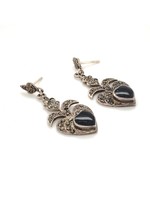 Vintage & Occasion Occasion oorbellen met markasiet en onyx