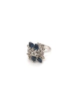 Vintage & Occasion Occasion ring met briljant en saffier, 0.25ct SI-H