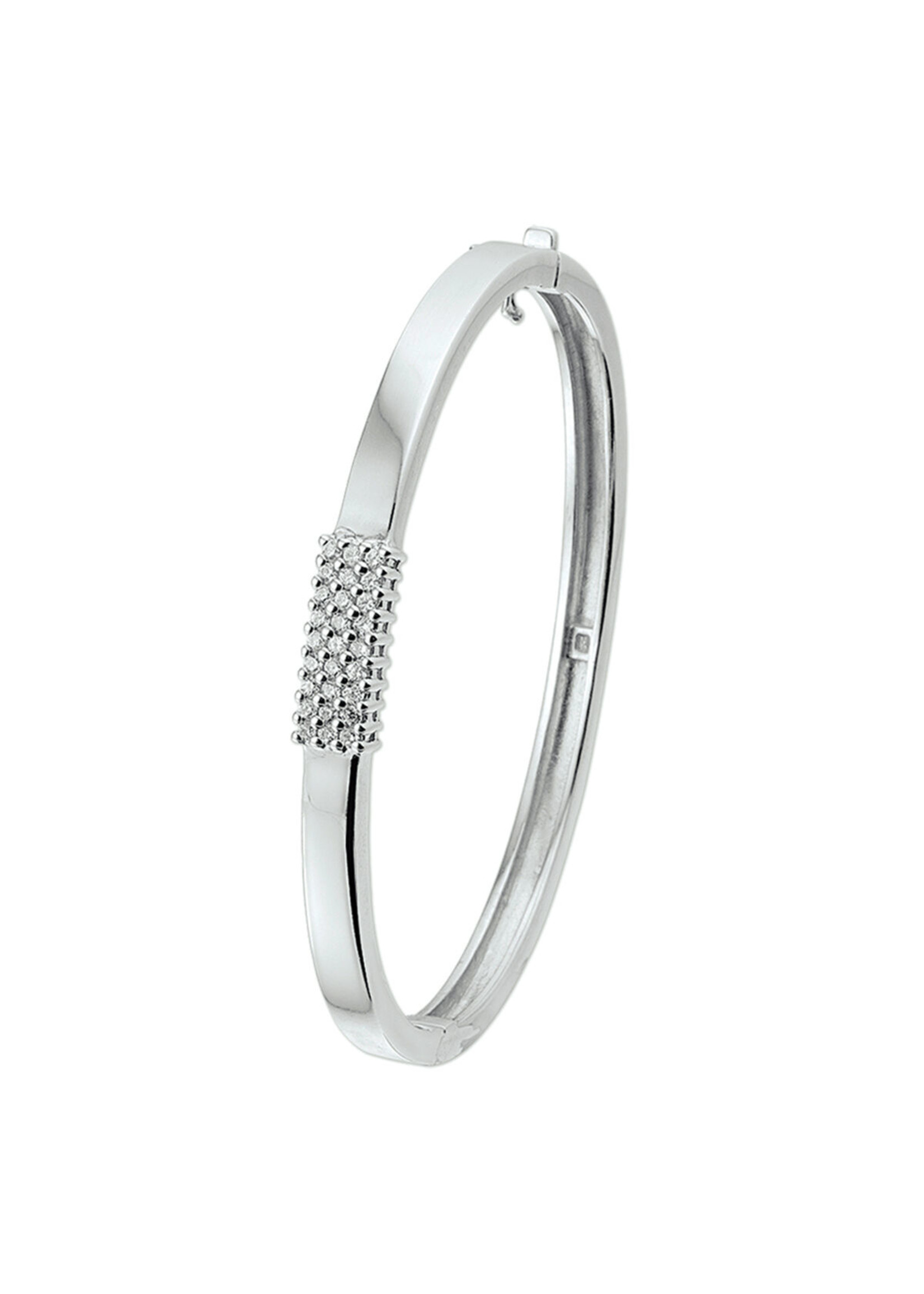 Cataleya jewels Cataleya Jewels Bangle Scharnier Zirkonia 6,5 x 60 mm Zilver