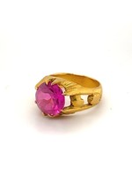 Vintage & Occasion Occasion Chinese geelgouden ring met robijn