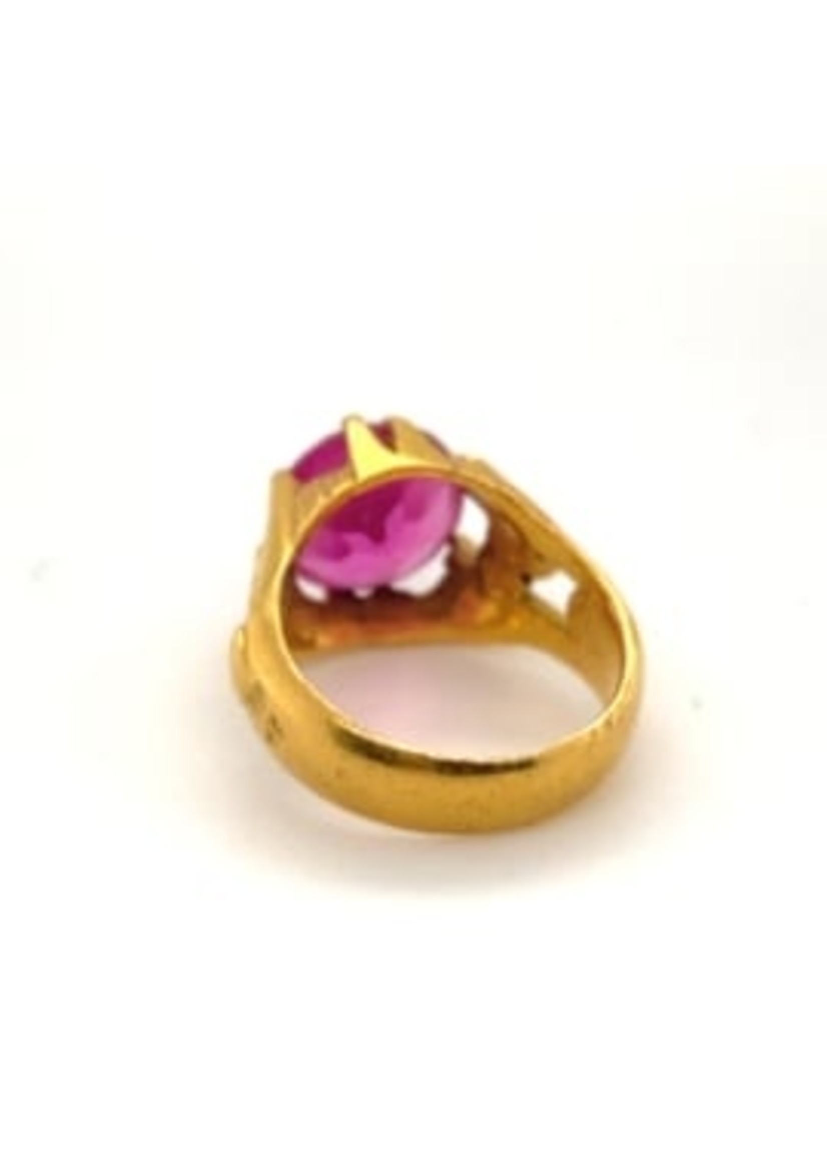 Vintage & Occasion Occasion Chinese geelgouden ring met robijn