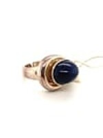 Vintage & Occasion Occasion zilveren ring met blauwe sodaliet edelsteen