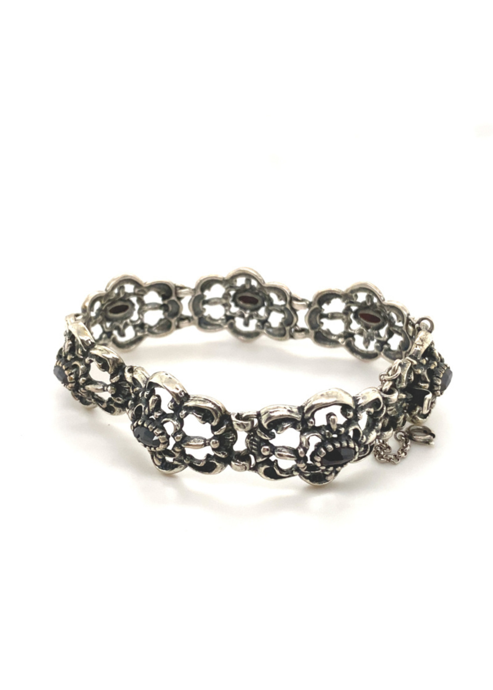 Vintage & Occasion Occasion opengewerkte sierlijke zilveren schakelarmband