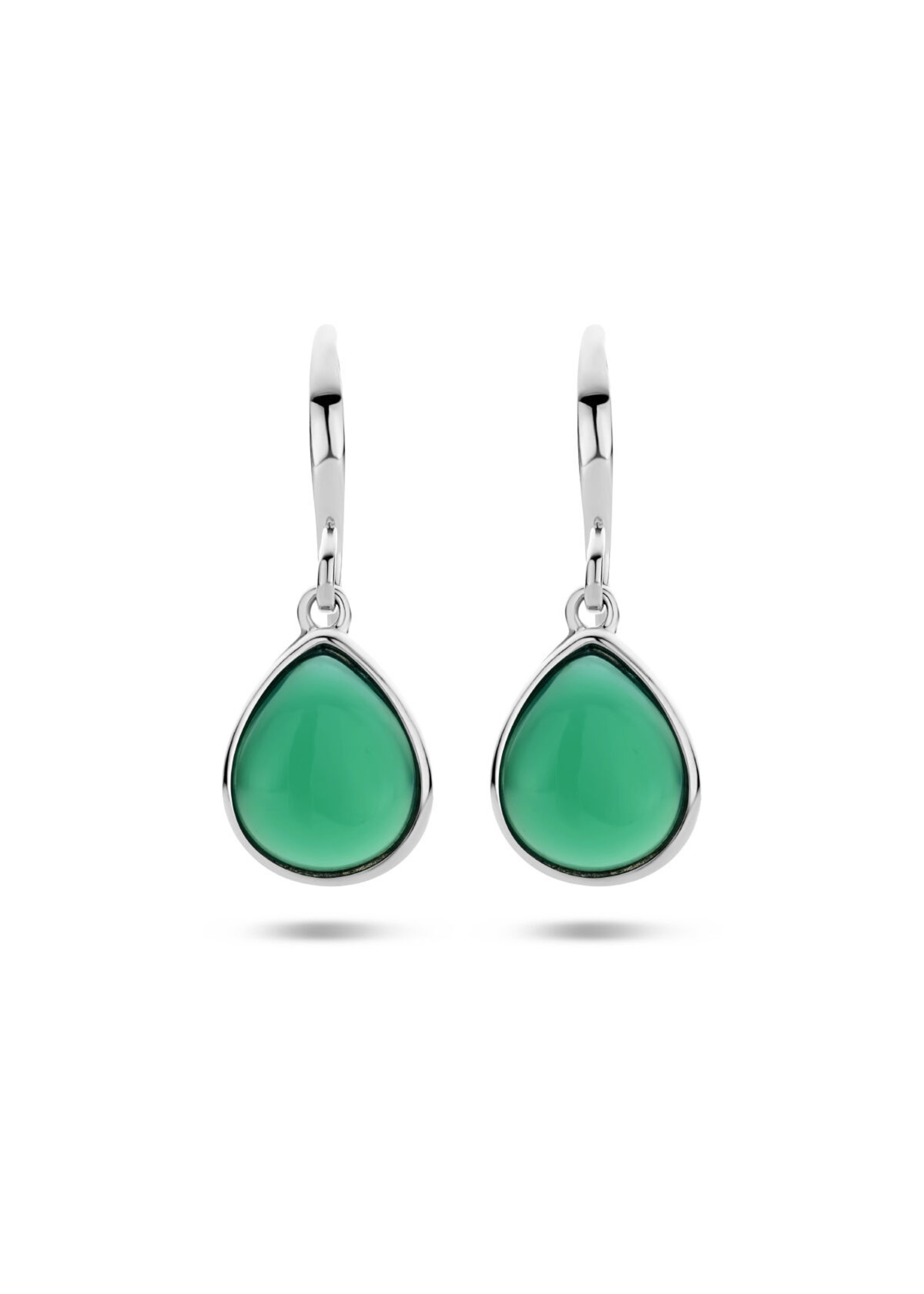 Cataleya jewels Cataleya Jewels Oorhangers Groen Agaat Franse Haak