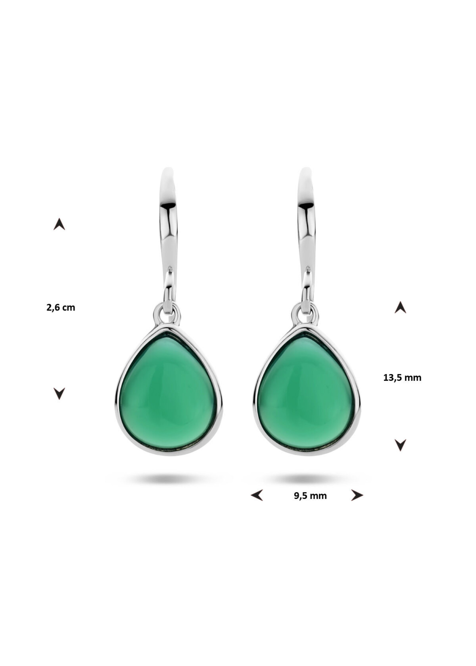 Cataleya jewels Cataleya Jewels Oorhangers Groen Agaat Franse Haak