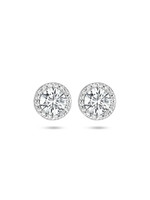 Cataleya jewels Cataleya Jewels Oorknoppen Zirkonia Halo Zilver