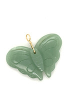 Vintage & Occasion Geelgouden vlinder hanger van jade