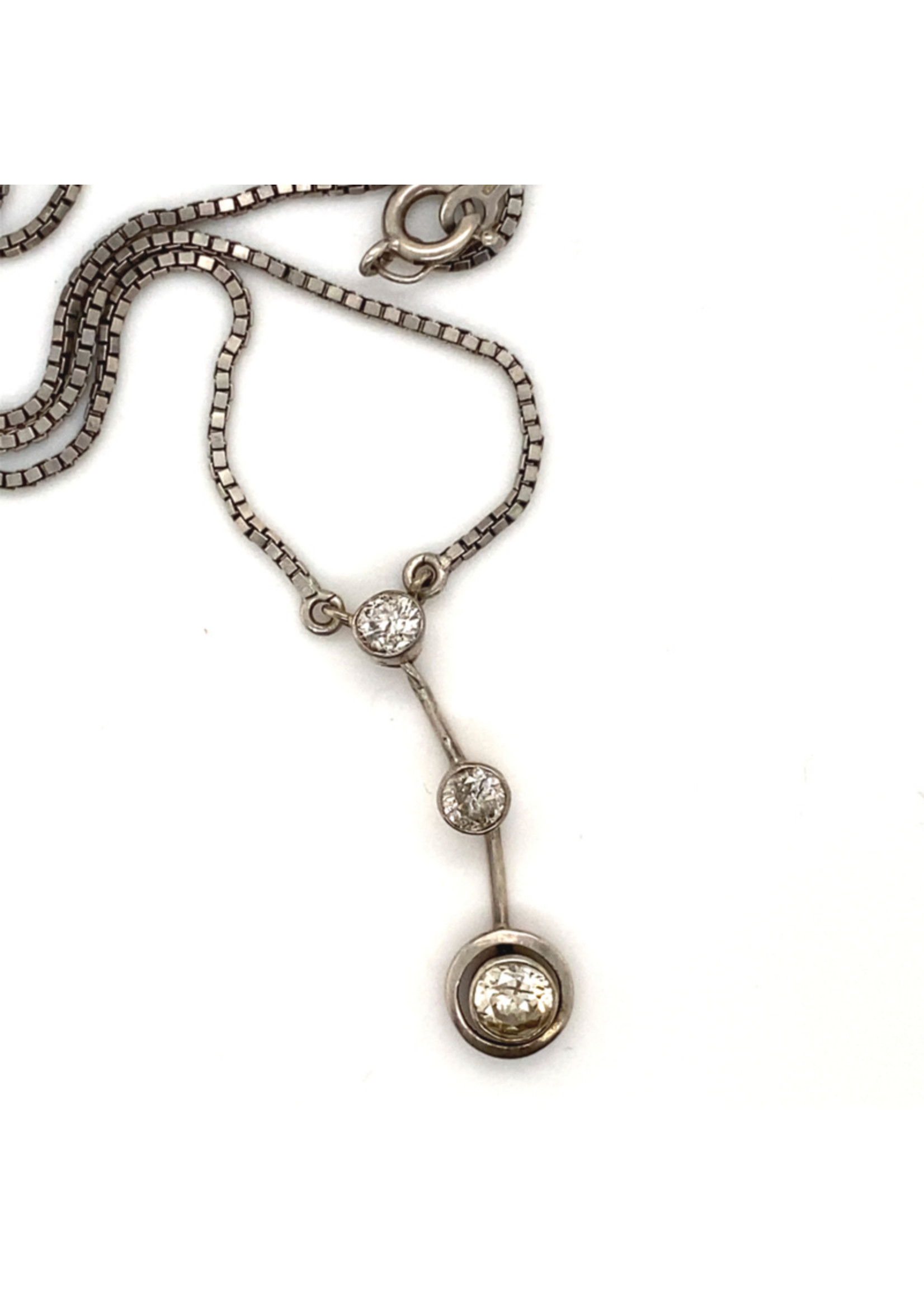 Vintage & Occasion Occasion collier met 3 briljant geslepen diamanten 0.52ct