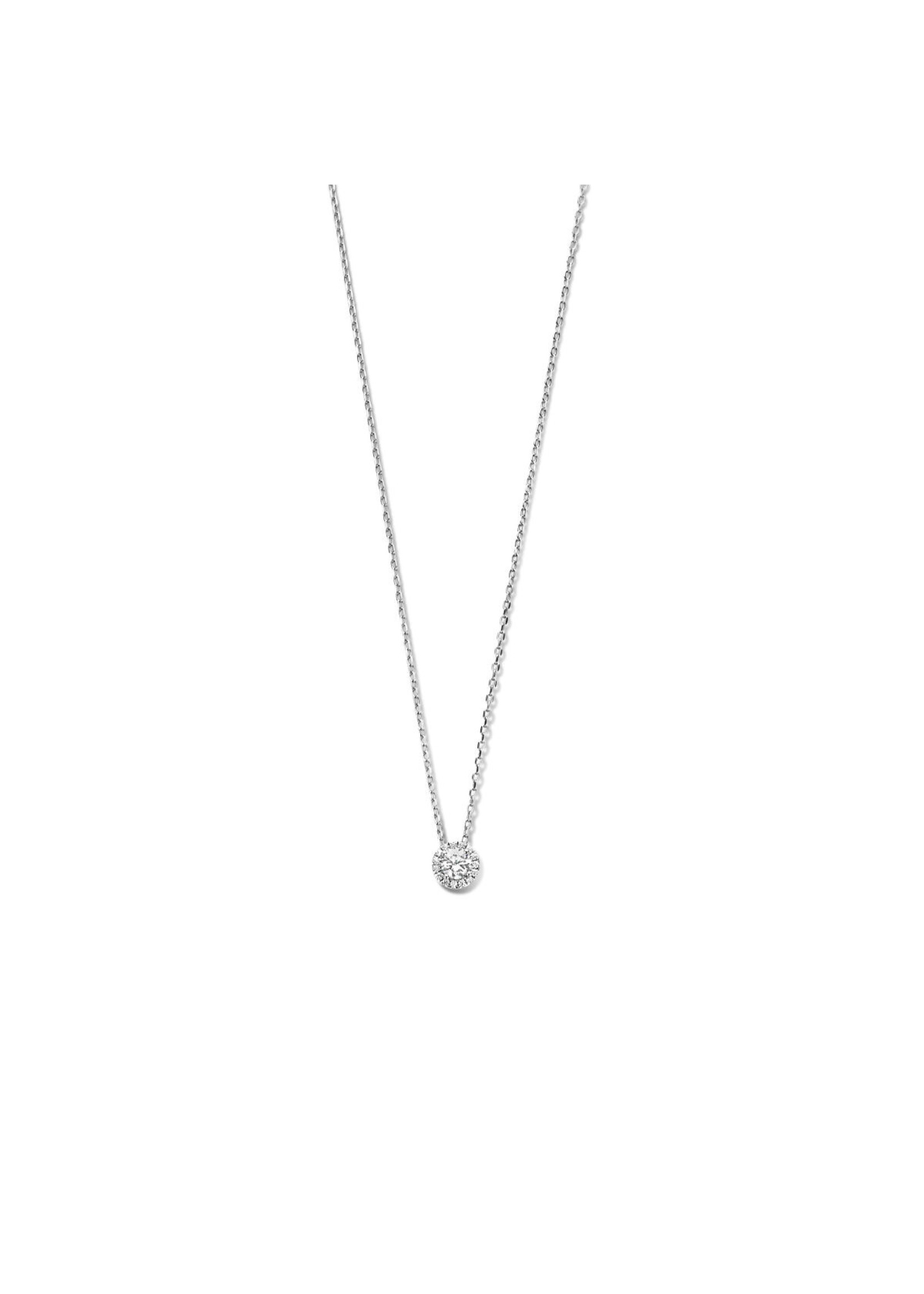 Cataleya jewels Cataleya Jewels Collier Zirkonia 42 + 3 cm 1,3 mm Halo Zilver