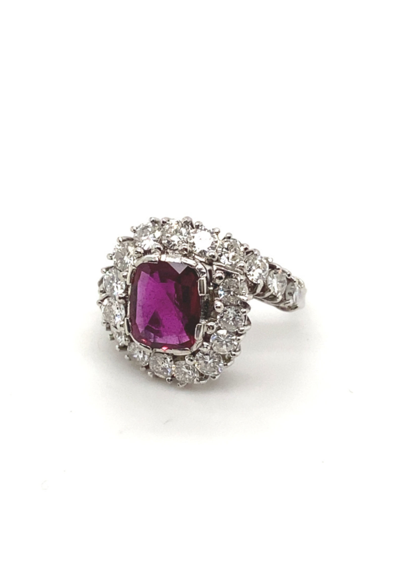 Vintage & Occasion Witgouden ring met briljant en spinel, 1.20ct VSI-G