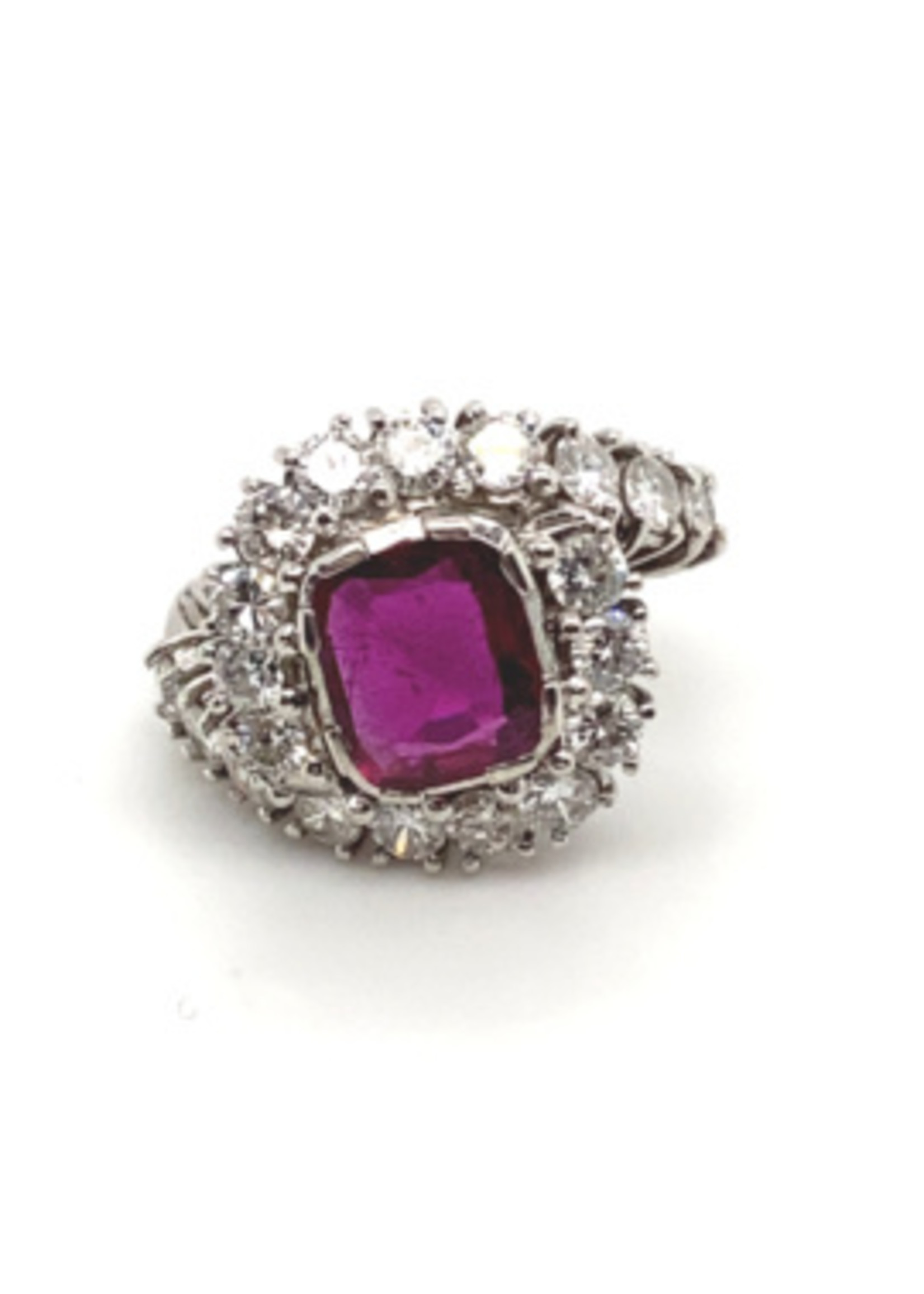 Vintage & Occasion Witgouden ring met briljant en spinel, 1.20ct VSI-G