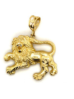 Vintage & Occasion Grote gouden hanger van een leeuw