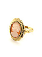 Vintage & Occasion Occasion ring met een naar links kijkende vrouw camee