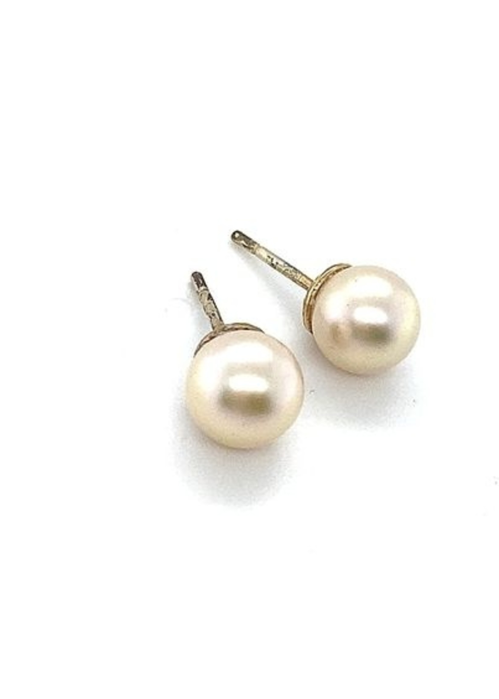 Vintage & Occasion Occasion gouden parel oorbellen 7mm