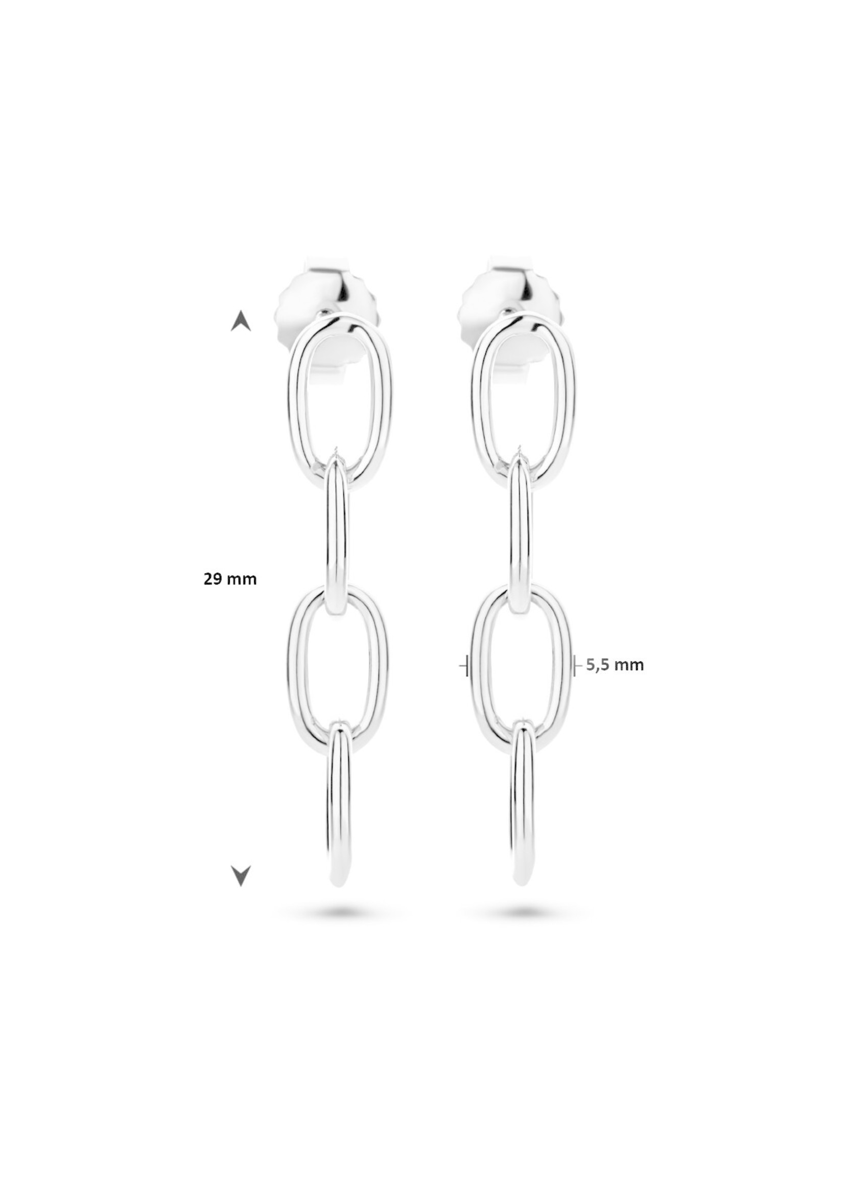 Cataleya jewels Cataleya Jewels Oorhangers Paperclip Ronde Buis Zilver