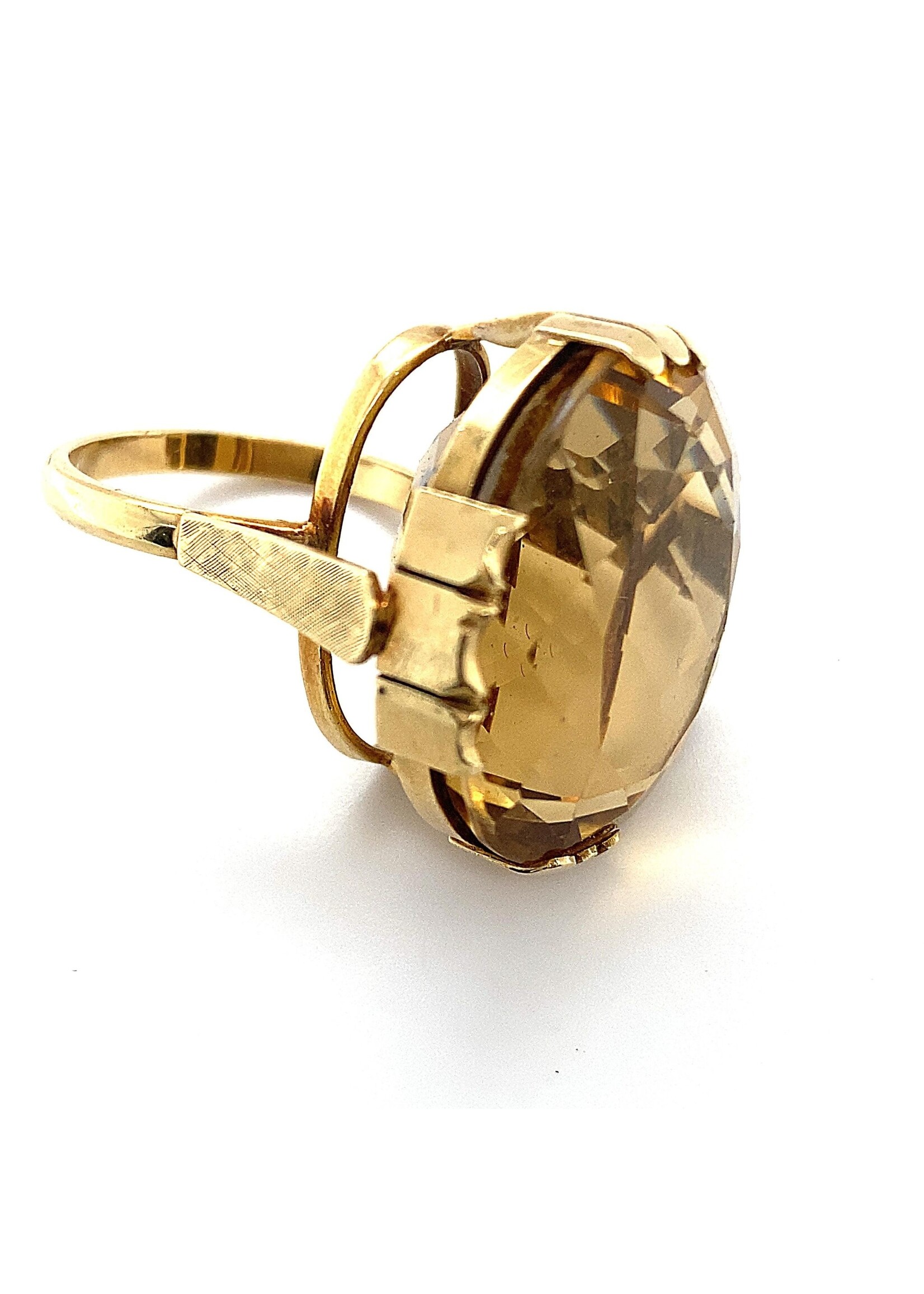 Vintage & Occasion Occasion gouden Statement ring met citrien