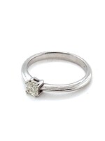 Vintage & Occasion Occasion witgouden ring met Asscher cut diamant 0.4ct