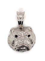 Vintage & Occasion Zilveren grote hanger van een bulldog