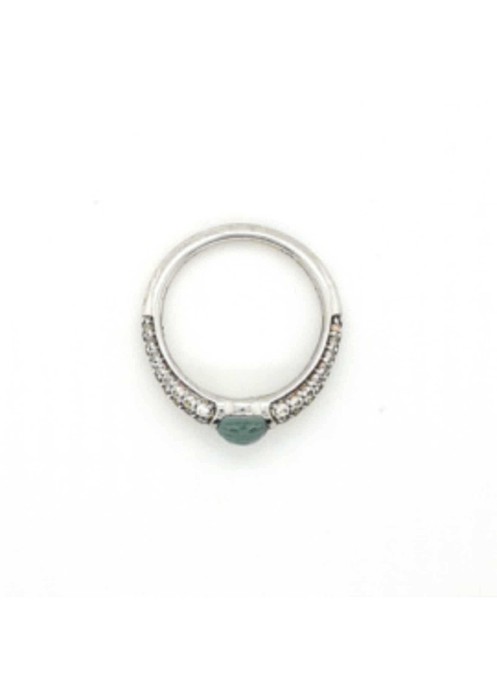 Vintage & Occasion Occasion Ti Sento - Milano ring met groene kristal en zirkonia