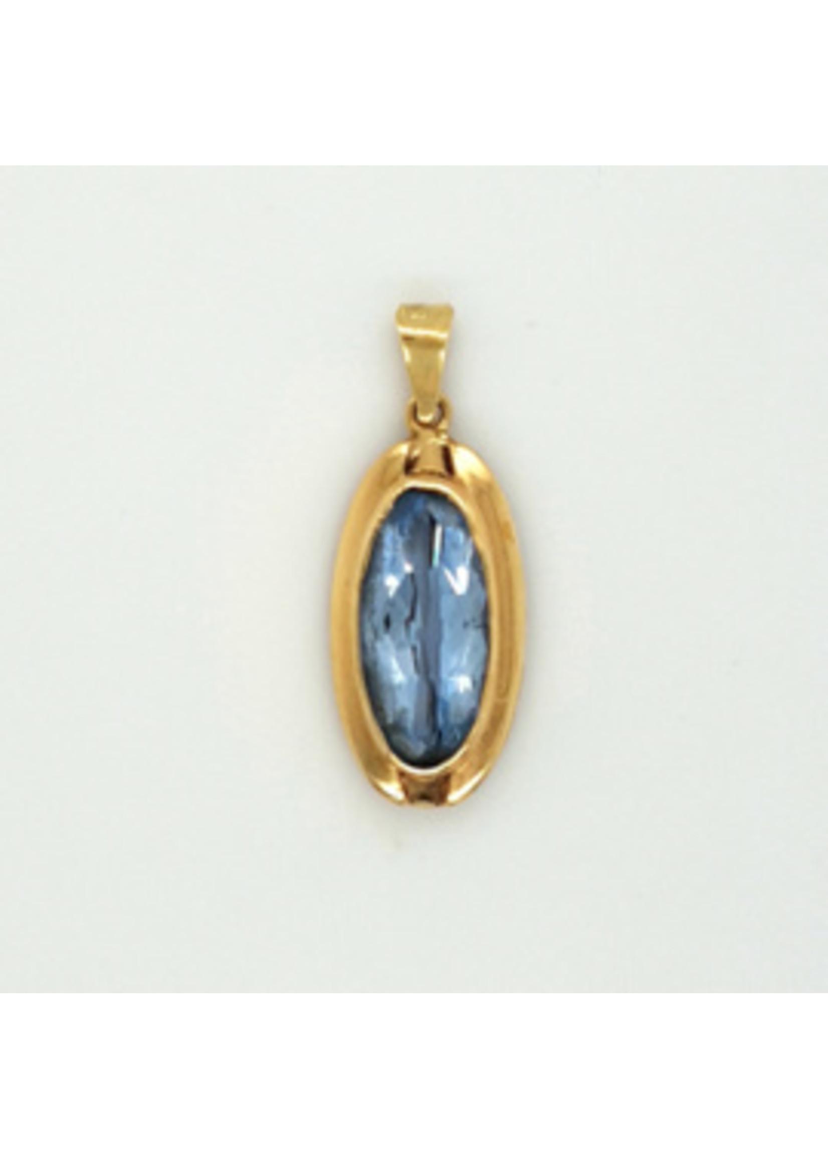 Vintage & Occasion Occasion 14k  hanger met ovaal facet geslepen topaas