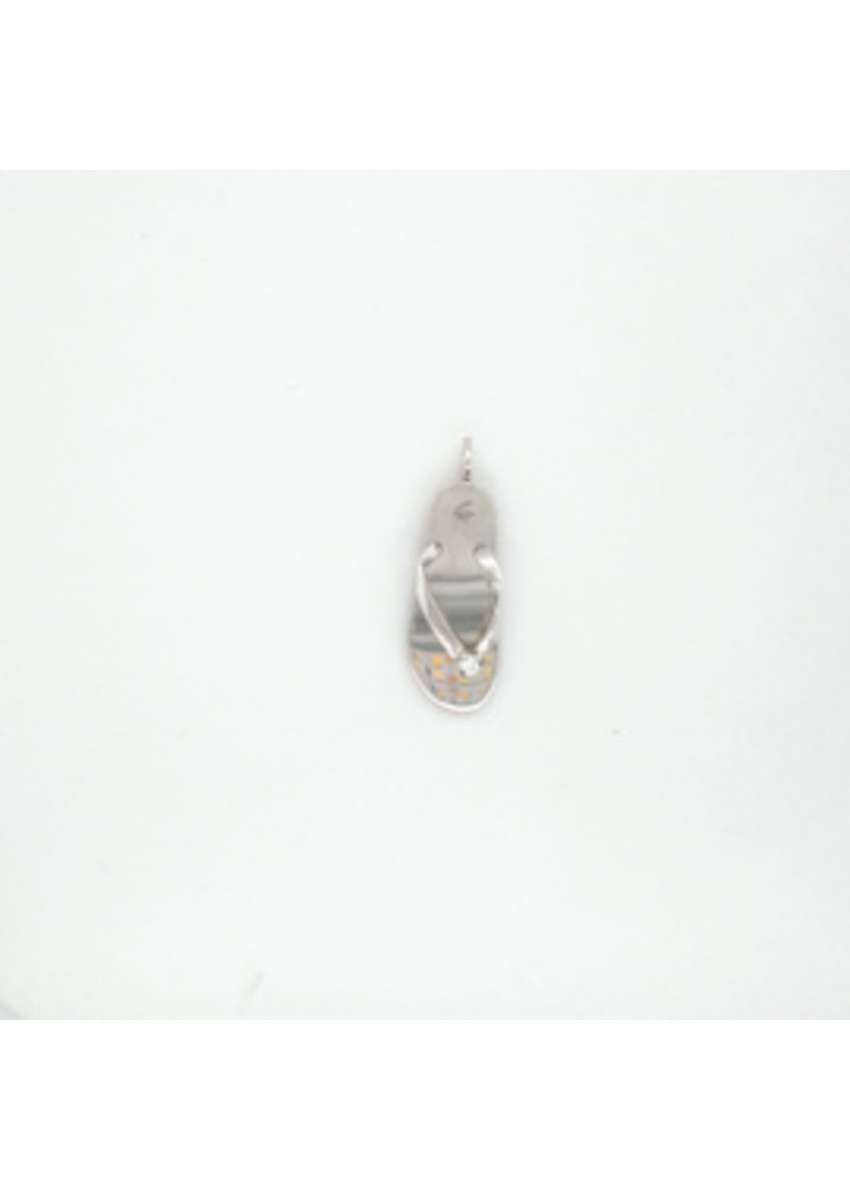Vintage & Occasion Vintage & Occasion witgouden hanger slipper met briljantje