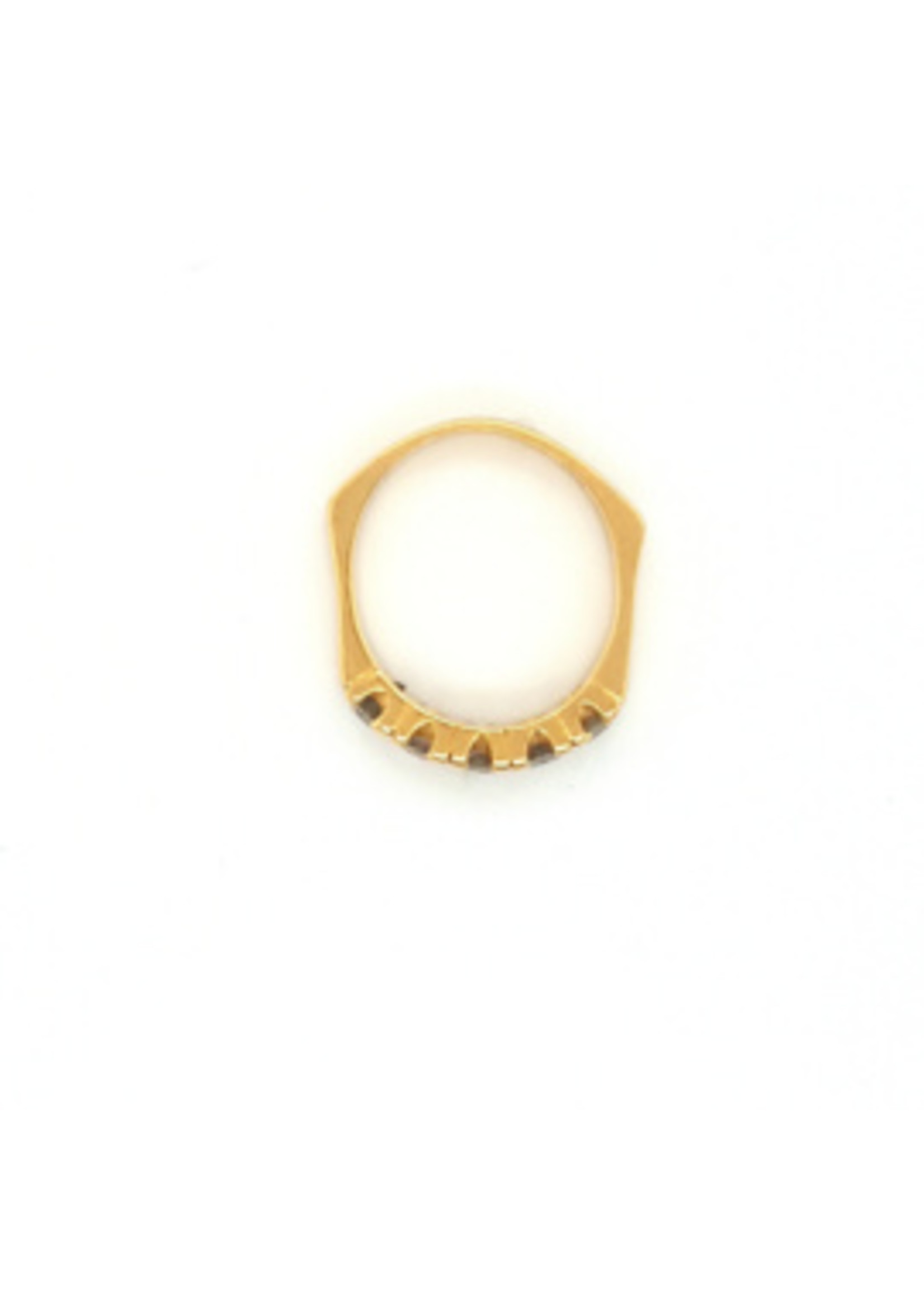 Vintage & Occasion Vintage &Occasion gouden ring met 5 diamanten, 0.75ct totaal VVS/H