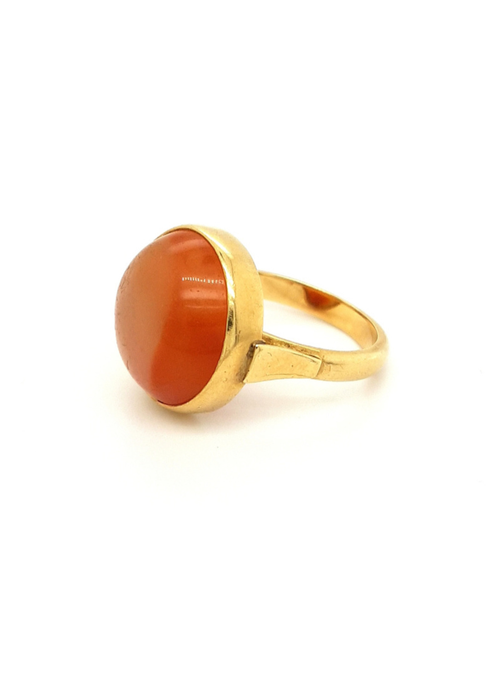 Vintage & Occasion Vintage & Occasion gouden ring met carneool edelsteen - maat 19