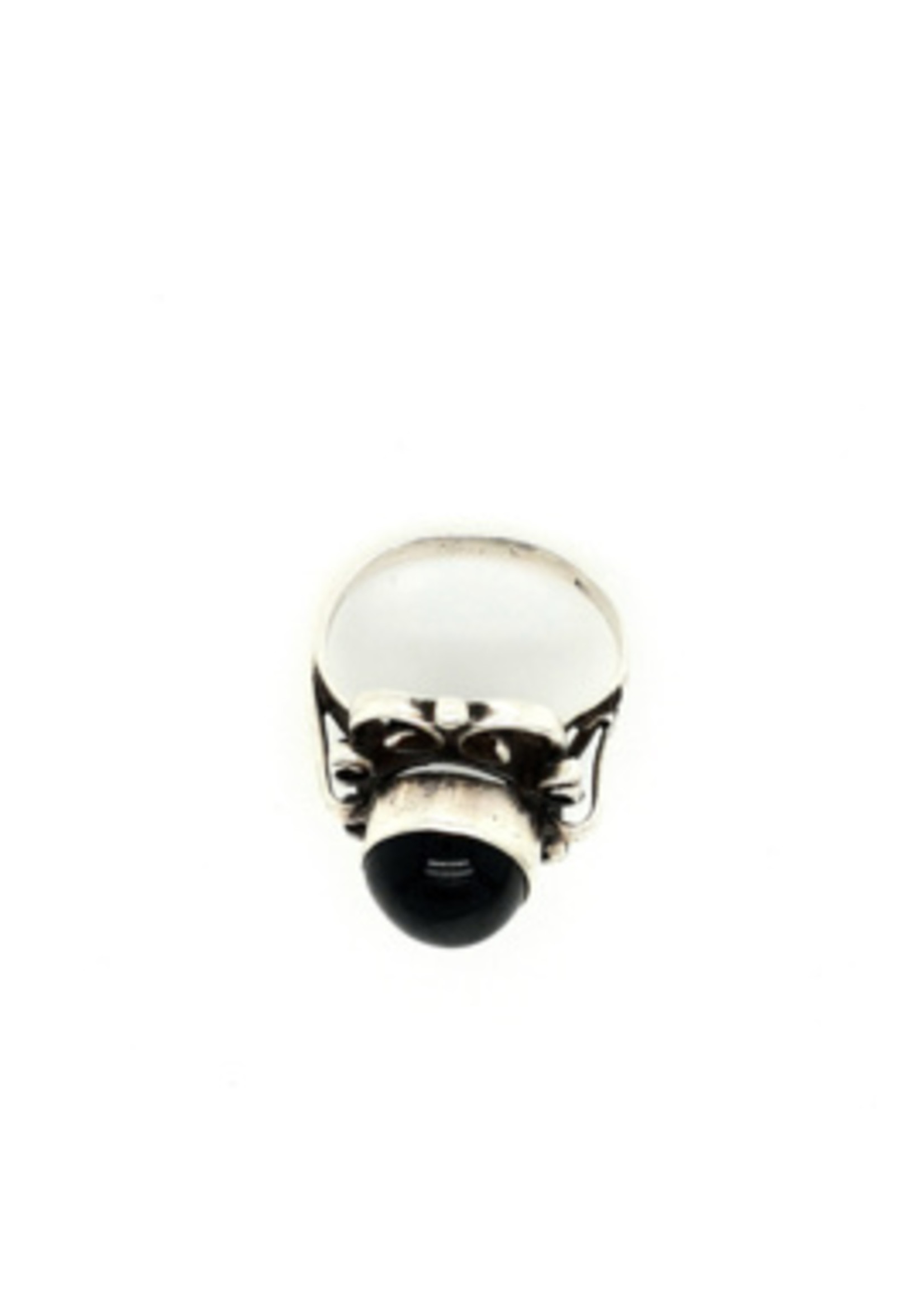 Vintage & Occasion Occasion opengewerkte ring met zwarte onyx edelsteen