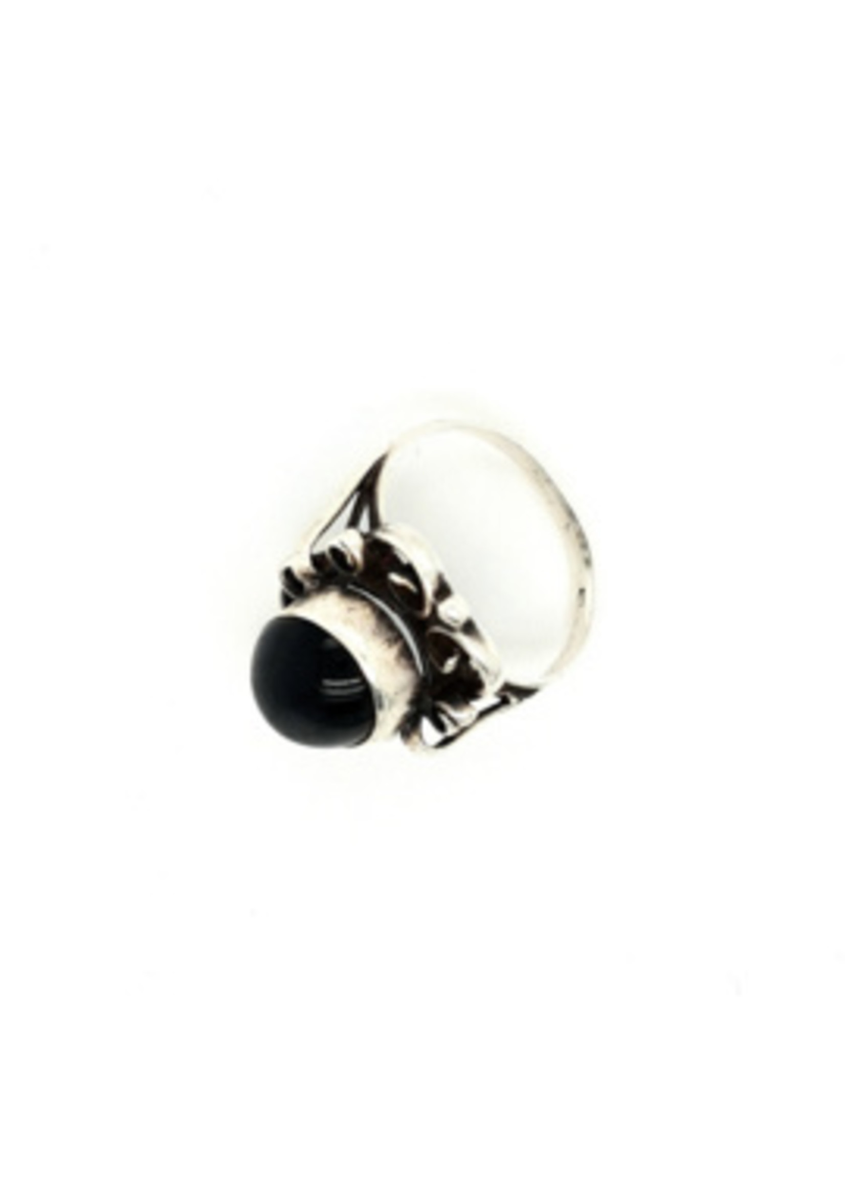 Vintage & Occasion Occasion opengewerkte ring met zwarte onyx edelsteen