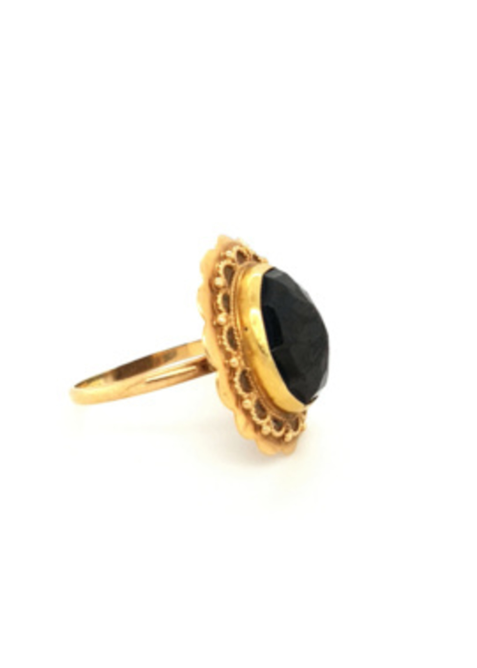 Vintage & Occasion Occasion gouden ring met granaat edelsteen