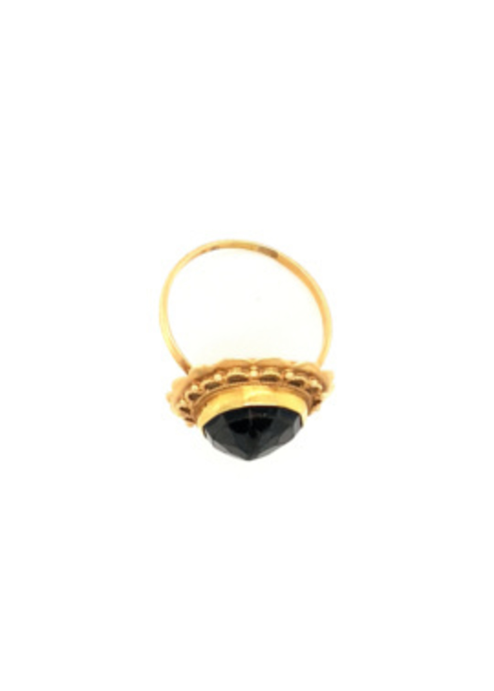 Vintage & Occasion Occasion gouden ring met granaat edelsteen