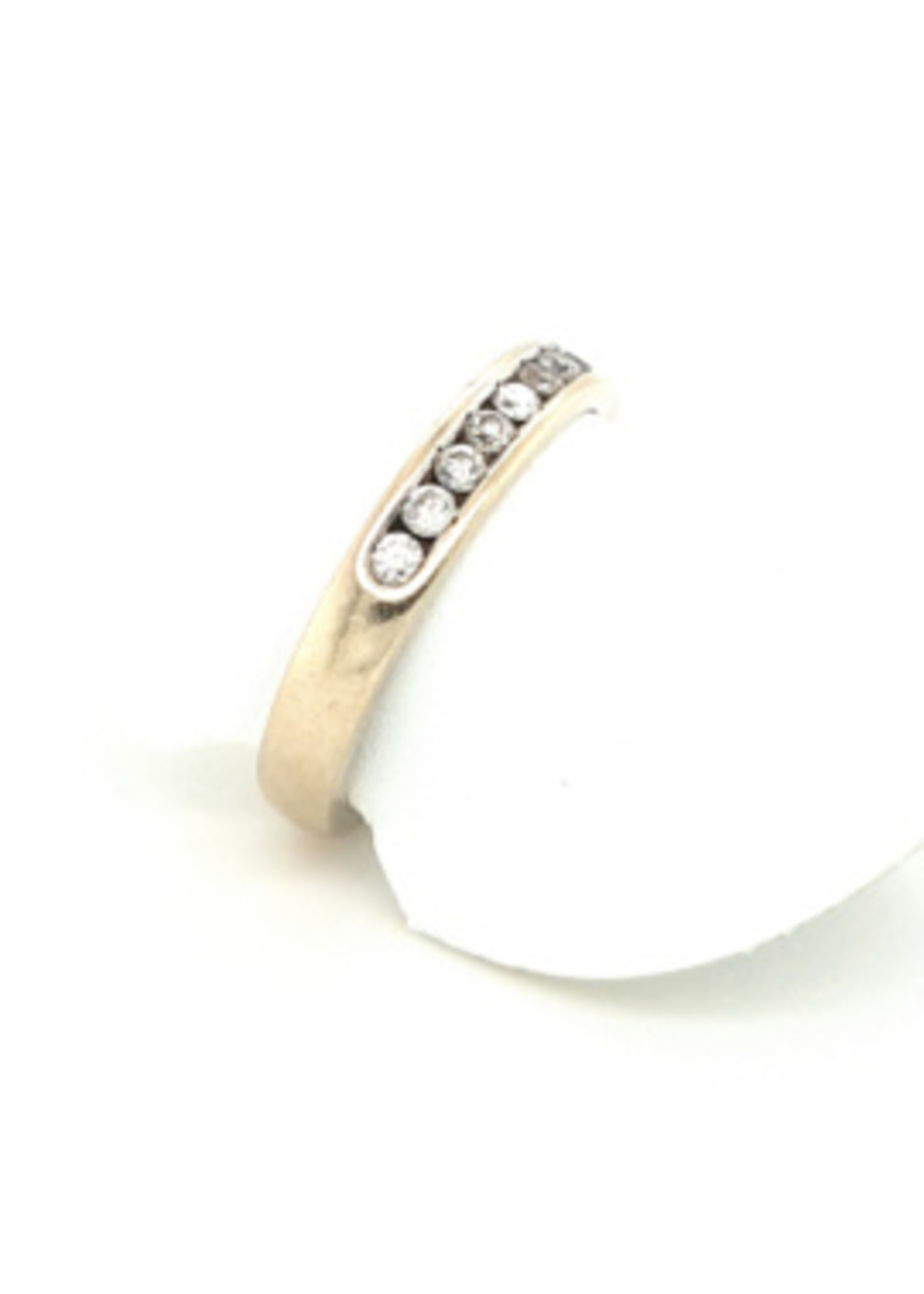 Vintage & Occasion Occasion witgouden rij ring met 9 diamanten 0.27ct VS-F