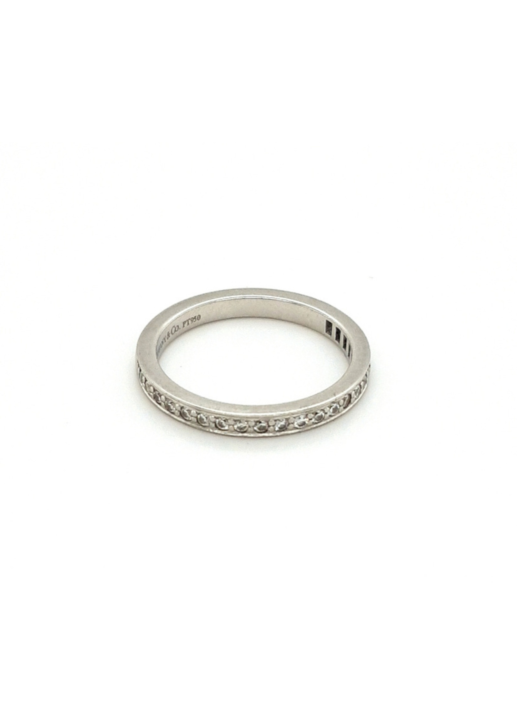 Vintage & Occasion Occasion Tiffany & Co platina rij ring met 0.30ct diamant