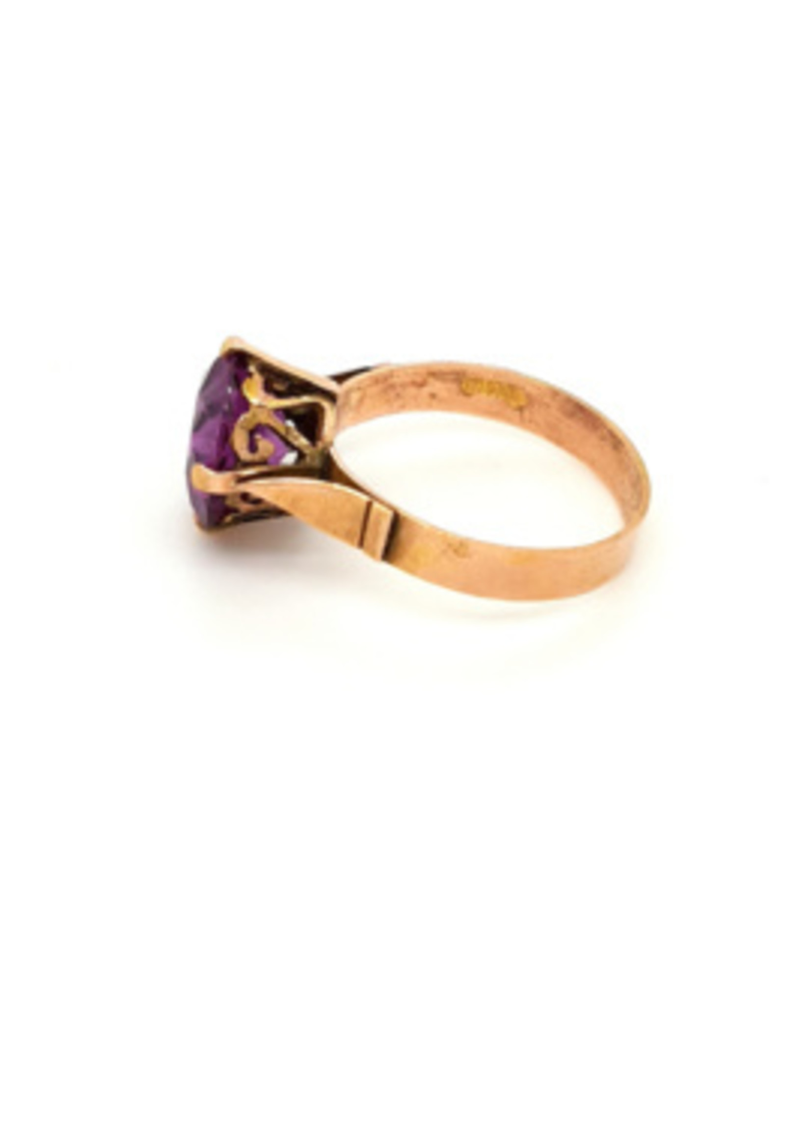 Vintage & Occasion Occasion roségouden ring met amethist