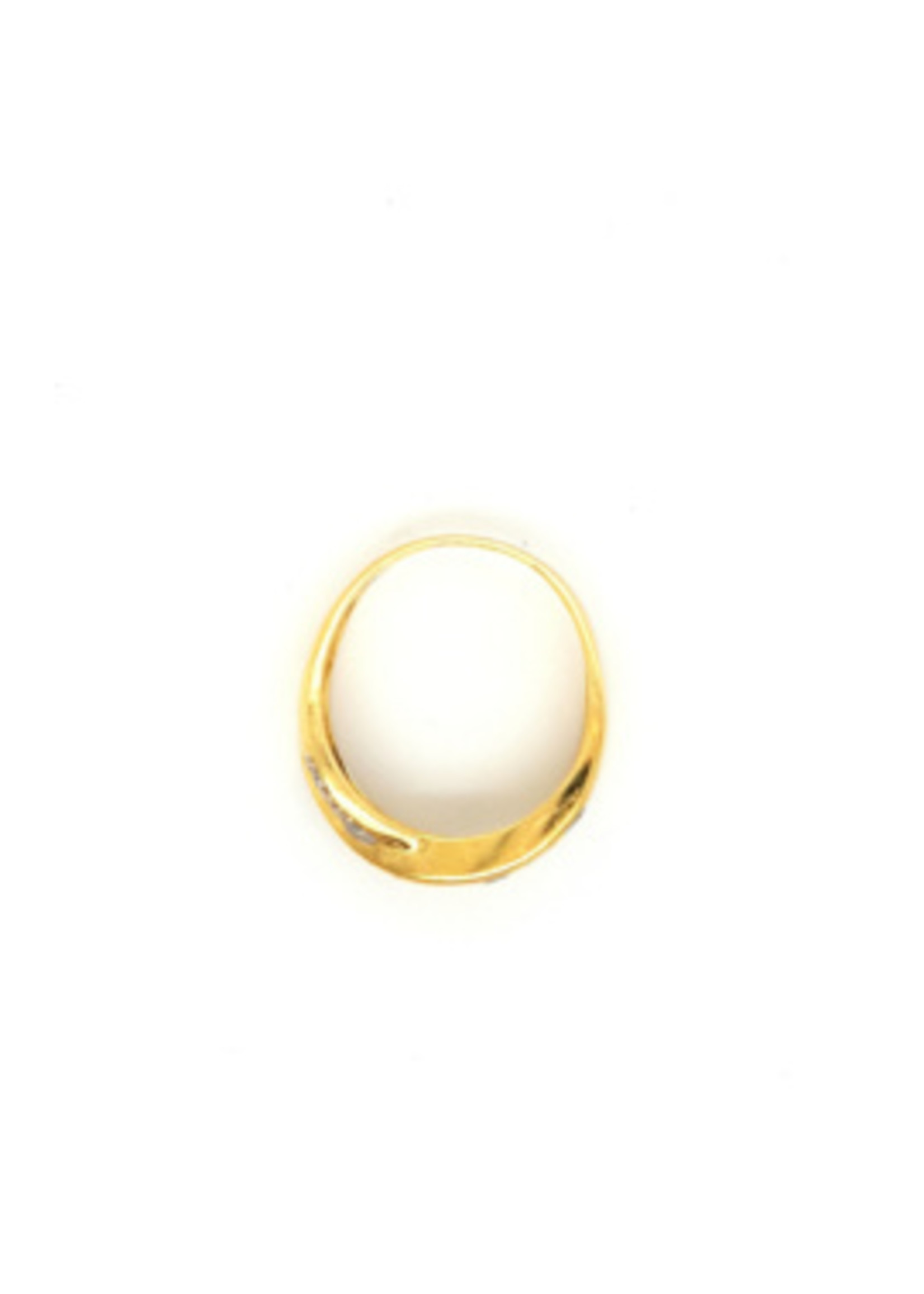 Vintage & Occasion Occasion bicolor gouden gekruiste ring met toermalijn en diamant 0.12ct