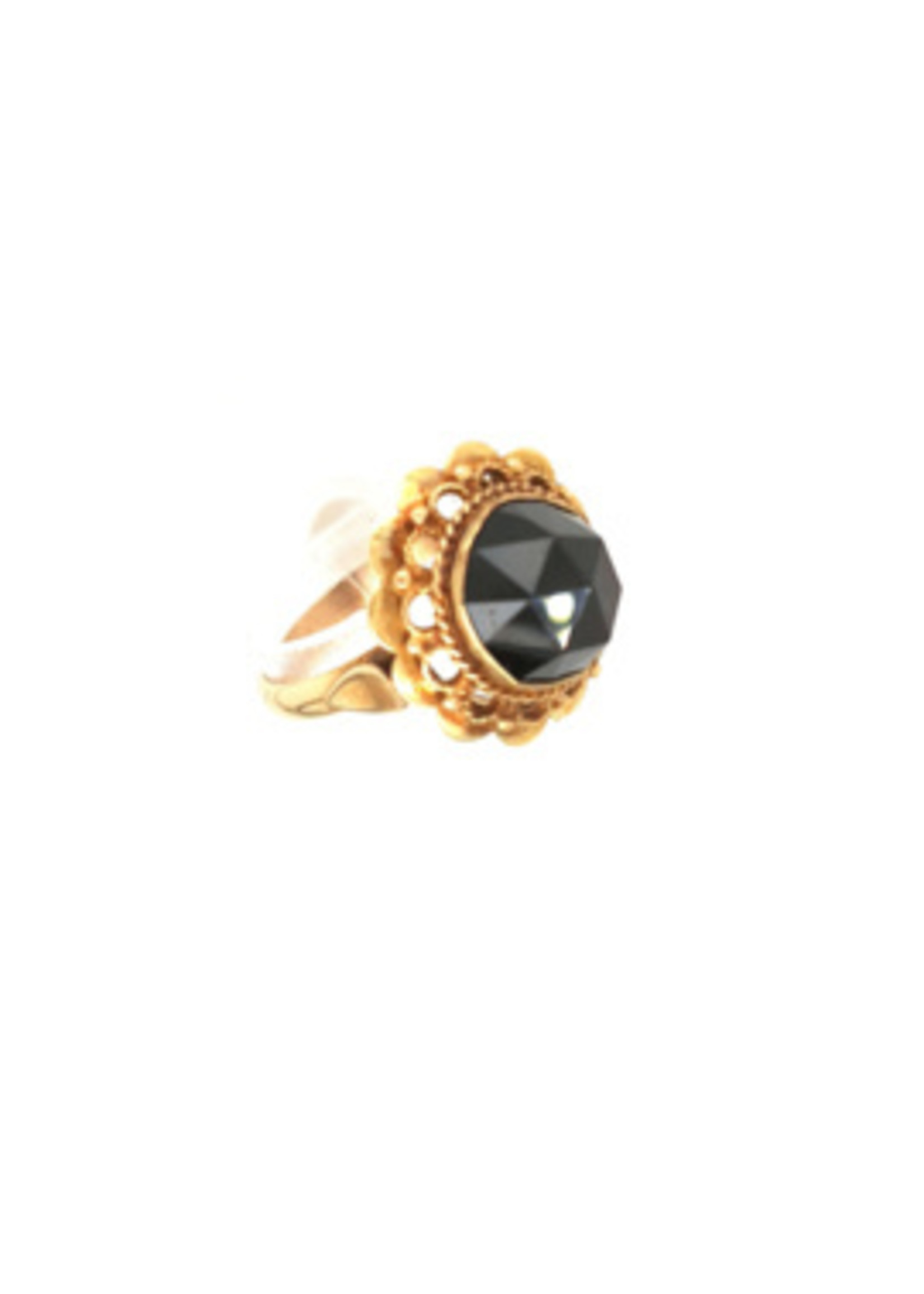 Vintage & Occasion Occasion gouden ring met granaat edelsteen