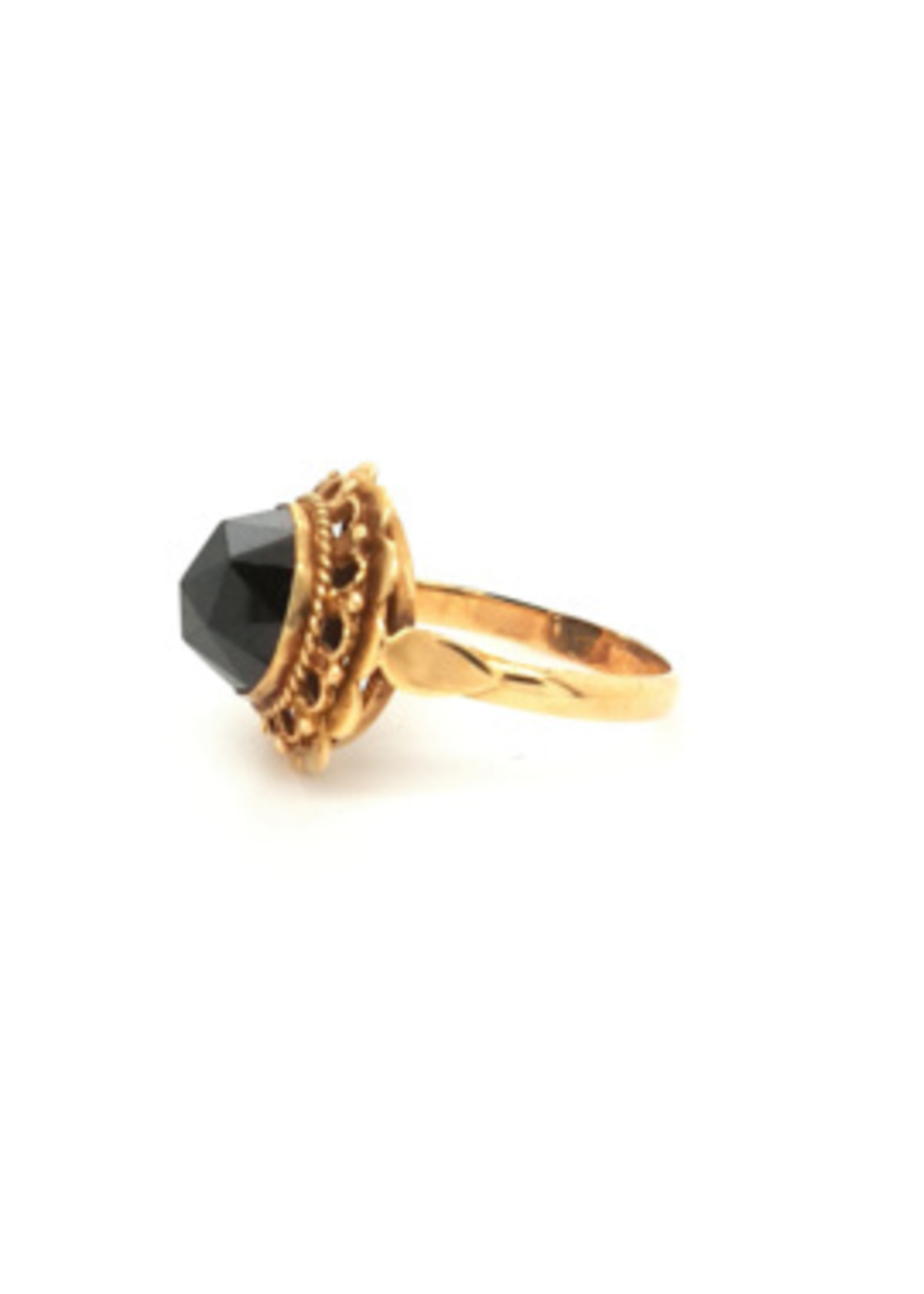 Vintage & Occasion Vintage & Occasion gouden ring met granaat edelsteen - maat 17.5