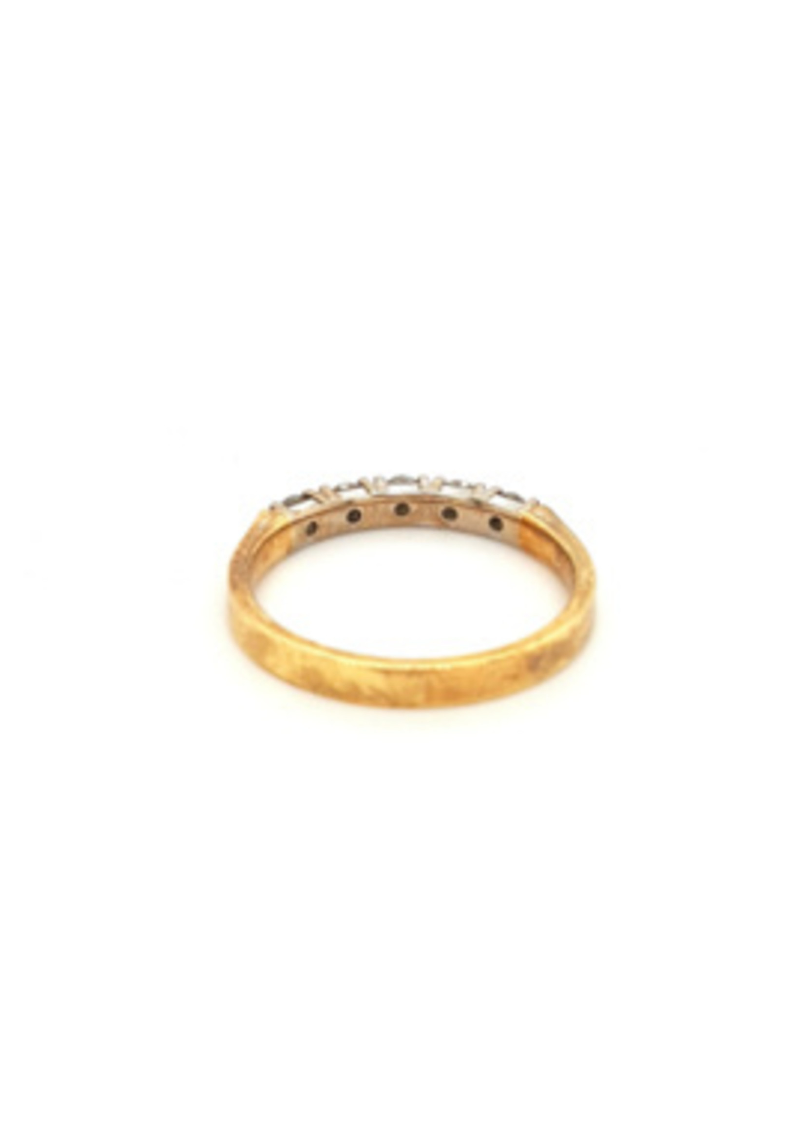 Vintage & Occasion Vintage & Occasion gouden rij ring met 5 diamanten, 0.35ct VSI F