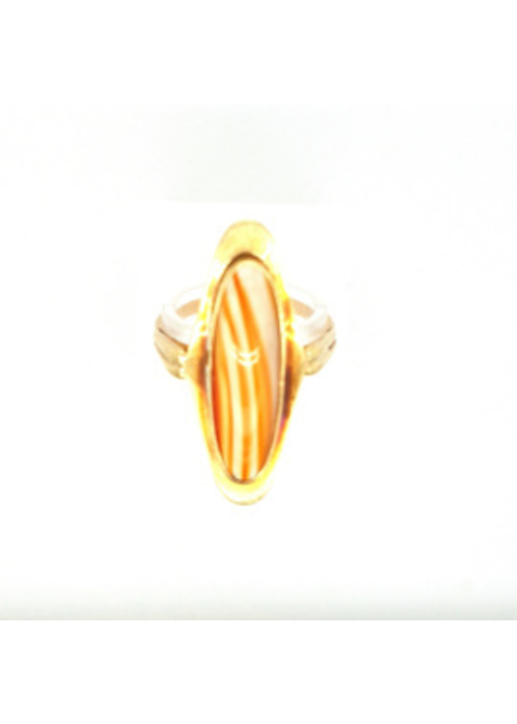 Vintage & Occasion Occasion gouden ring met gestreepte agaat edelsteen