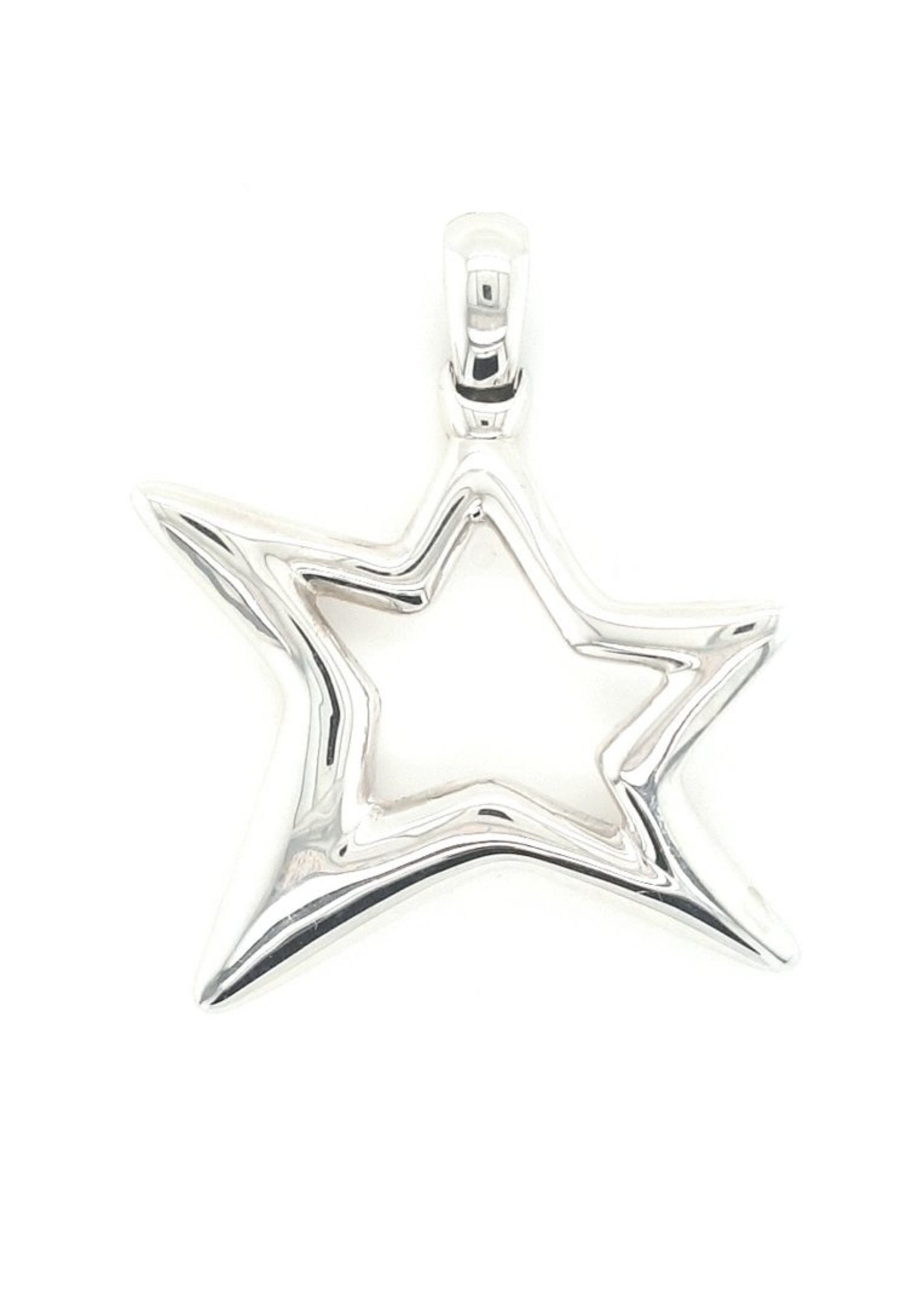 Vintage & Occasion Occasion grote witgouden ster hanger 18k