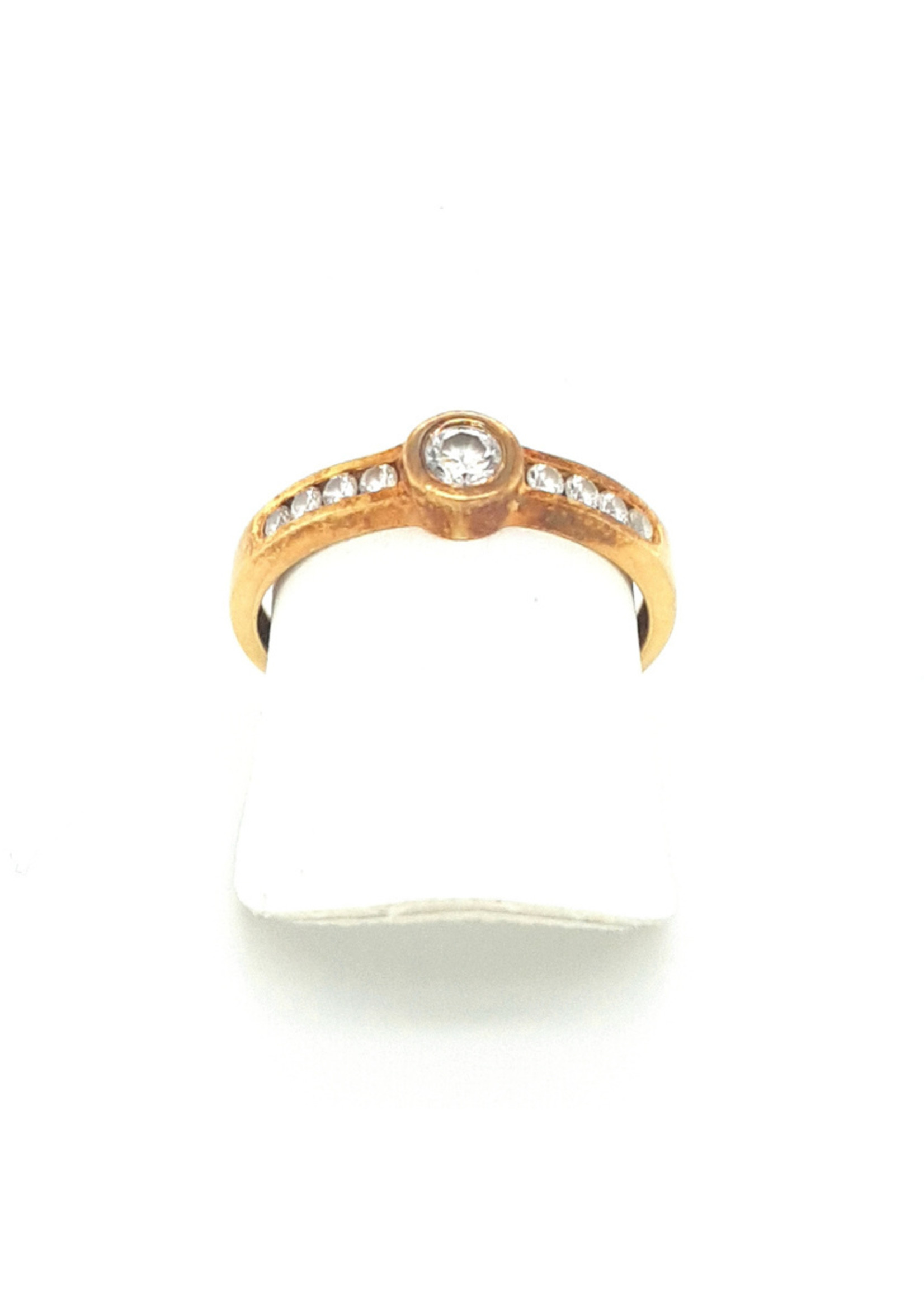 Vintage & Occasion Occasion gouden ring met 9 diamantjes 0.31ct, SI - F