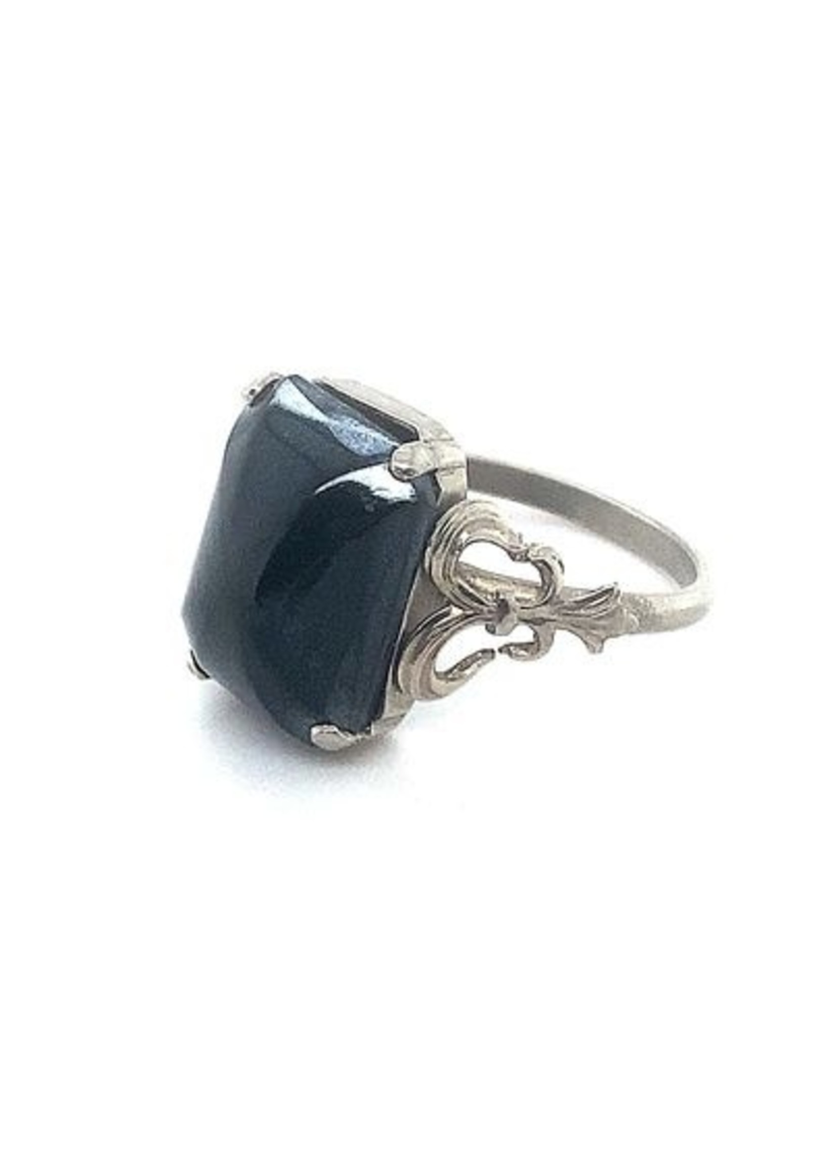 Vintage & Occasion Occasion zilveren ring met onyx