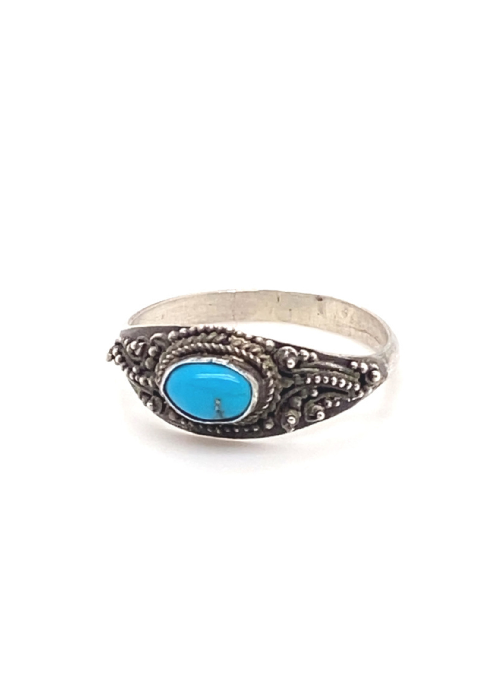 Vintage & Occasion Zilveren ring vintage turkoois