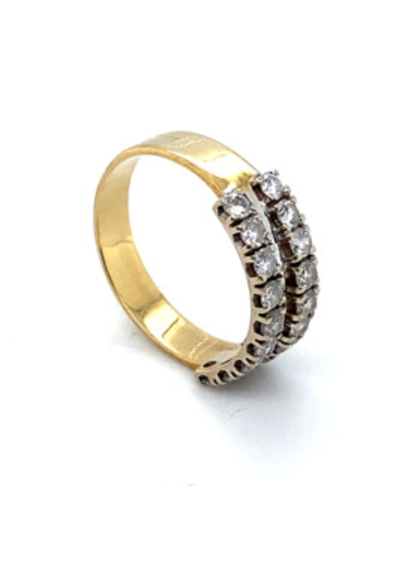 Vintage & Occasion geelgouden ring met briljant